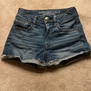 blue american eagle super stretch shorts